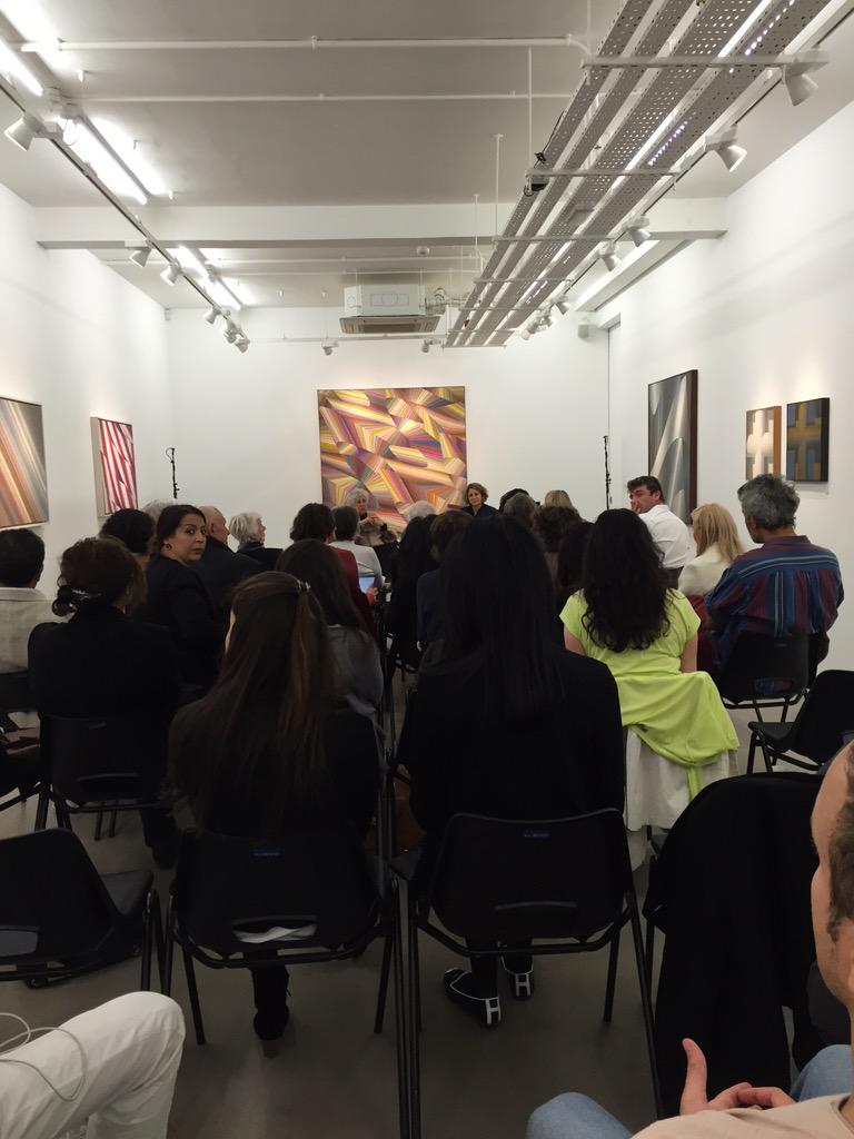 faustabole's tweet image. #SamiaHalaby in conversation with Maymanah Farhat #ayyamgallery @AyyamGallery