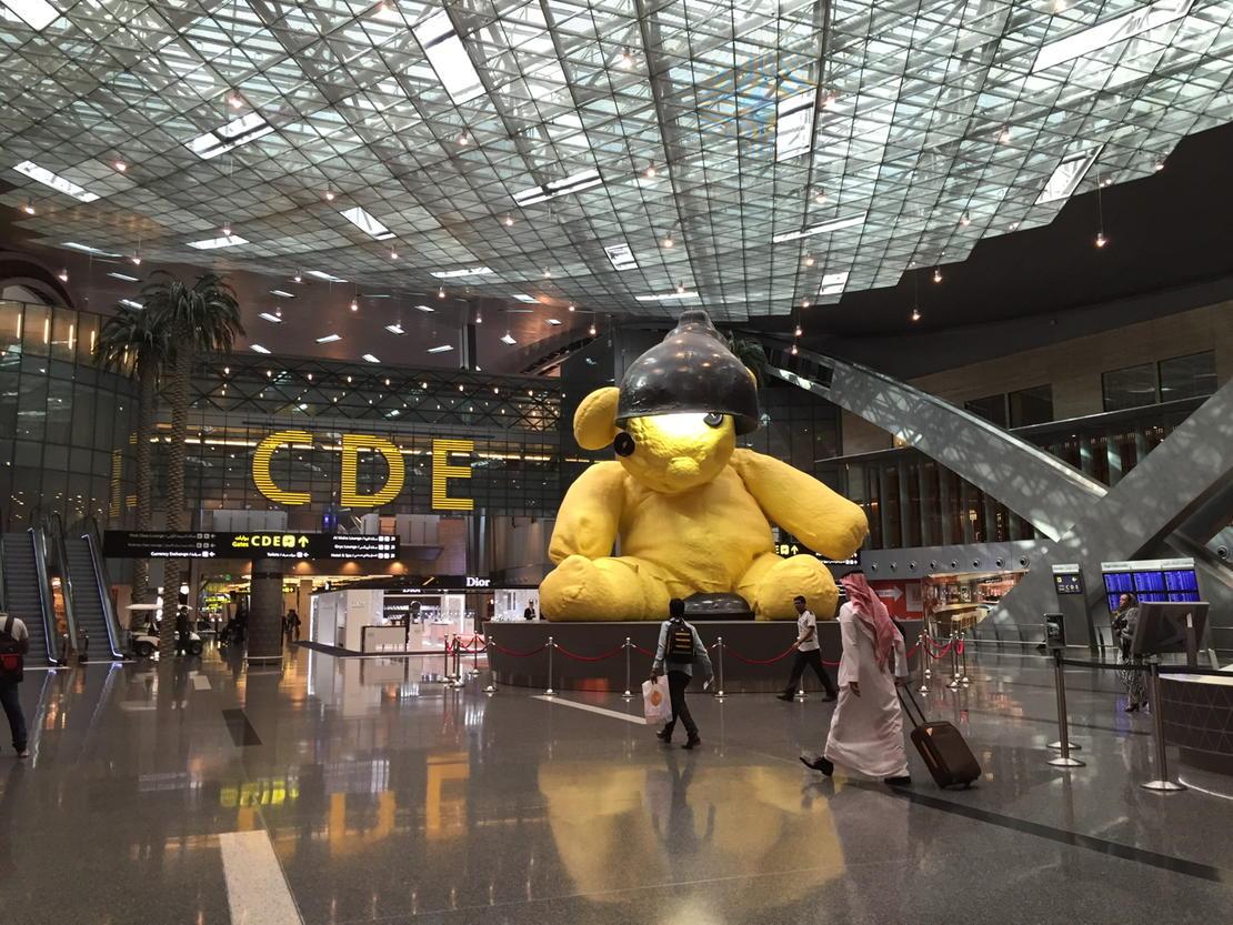 This bear is still freaky, even in the amazing Hamad Airport. I'll stick with Paddington thank you.