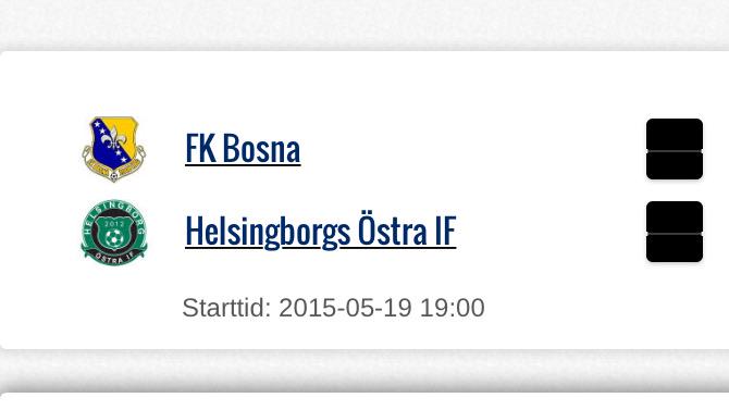 DERBY!
Kamp om Helsingborgs södra och östra kullar.
Bosna vs Östra
19.00 Olympiafältet plan 5 (OBS!)
<a href="/AlltidFullsatt/">AlltidFullsatt</a>
