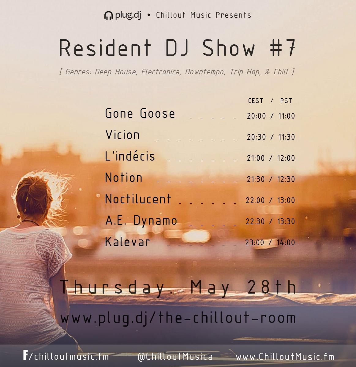 ChilloutMusica's tweet image. 📢 EVENT - Resident DJ Show #7 on Thursday, May 28th. Please visit
facebook.com/chilloutmusic.… 
#plugdj  #chillout #music