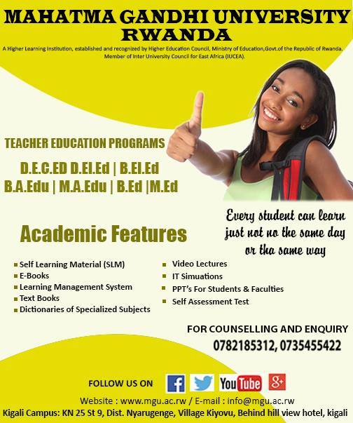 Teacher Education Programs at Mahatma Gandhi University Rwanda
mgu.ac.rw
#Teacher #Education #Programs