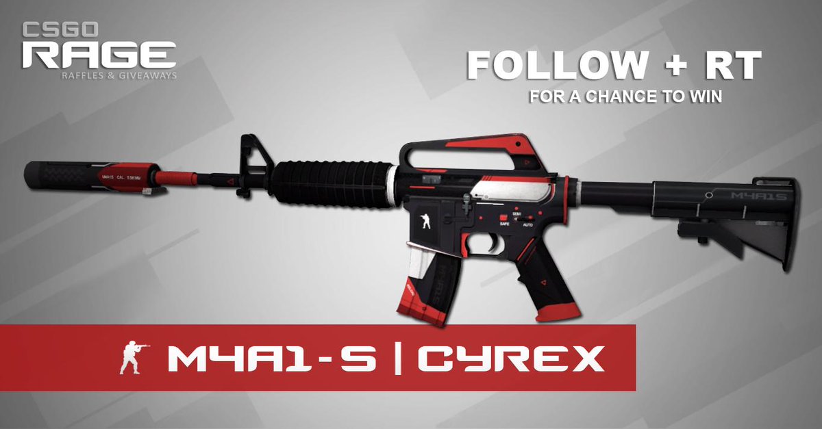 csgorage's tweet photo. New GIVEAWAY! RT + follow us to get a chance to win a M4A1-S | Cyrex FT! Winner will be drawn on May 22. #csgo http://t.co/bpAPDYVEFB