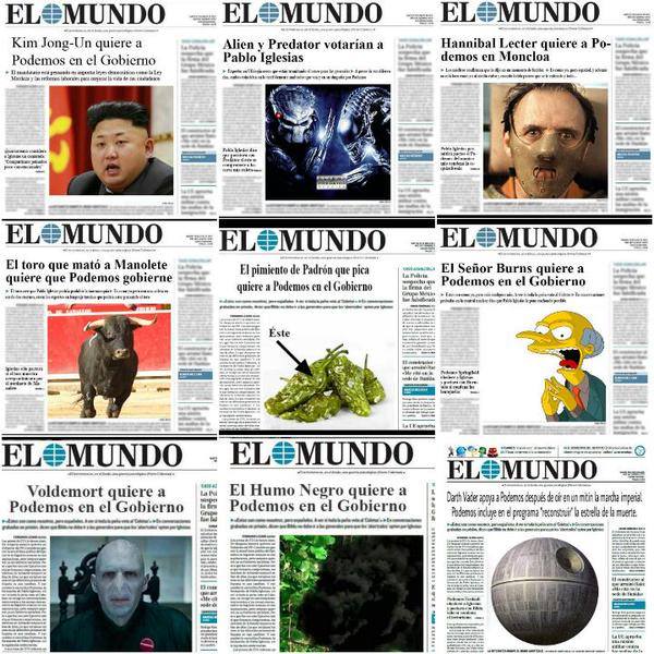 VidalJuanma's tweet photo. Las otras portadas que quiso publicar El Mundo, emulando a las otras portada de @eljueves http://t.co/QhiVhKZTej