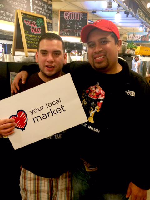 ChiFrenchMarket's tweet photo. Support your local markets!  #LYLM2015 Mike and Fernando supports the cause.  @chiLoopjuice @CityFreshCHI http://t.co/jYgRxl3G1X