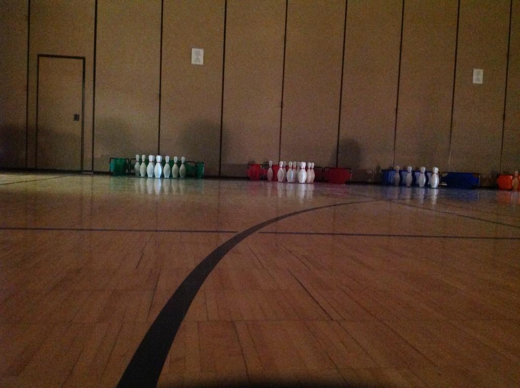 Today in gym we are bowling.