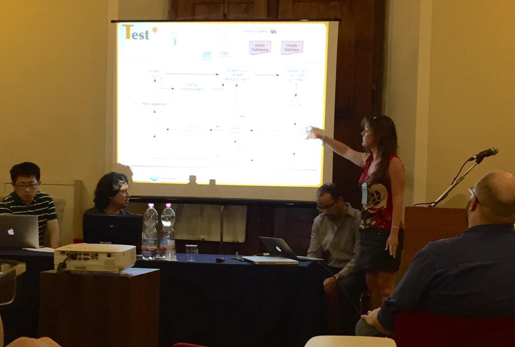 YueJ's tweet photo. @tanja_vos talks about a FITTEST tool at #sbst2015 http://t.co/yHauS3FP8Z
