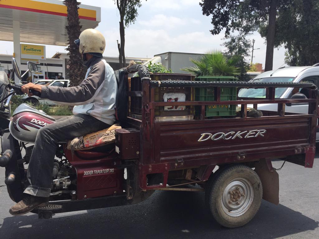 maximilien's tweet photo. Found @Docker in streets of Marrakech & it seems to carry a light load #IBMcloudSMASH #CloudFoundry #IBMCloud #Docker http://t.co/GSjGKJuGVR