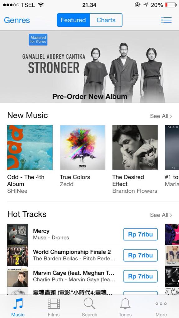 GAC_music's tweet photo. 😱 Baru liat album #GACSTRONGER jadi header di itunes, yuks pre order albumnya disini --> https://t.co/G6KtcI7YnI http://t.co/X3i2YEudvB
