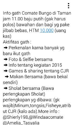 SoniQBungo's tweet photo. MINGGU, 24 MEI KITA GATH ^_^ info selanjutnya? Coba bacaa ▼ see you dear♥ http://t.co/yzxBpeopyu