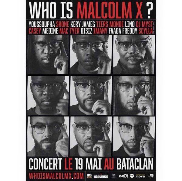 RokhayaDiallo's tweet image. Aujourd'hui Malcolm X aurait eu 90ans, ce soir @Disizfr invite d'autres artistes à rendre hommage au @le_bataclan