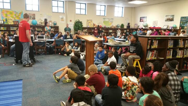 NIS205's tweet photo. Engineering student from University of Wisconsin explaining undergrad rocket project @navasotaint http://t.co/szwnPhNp8T