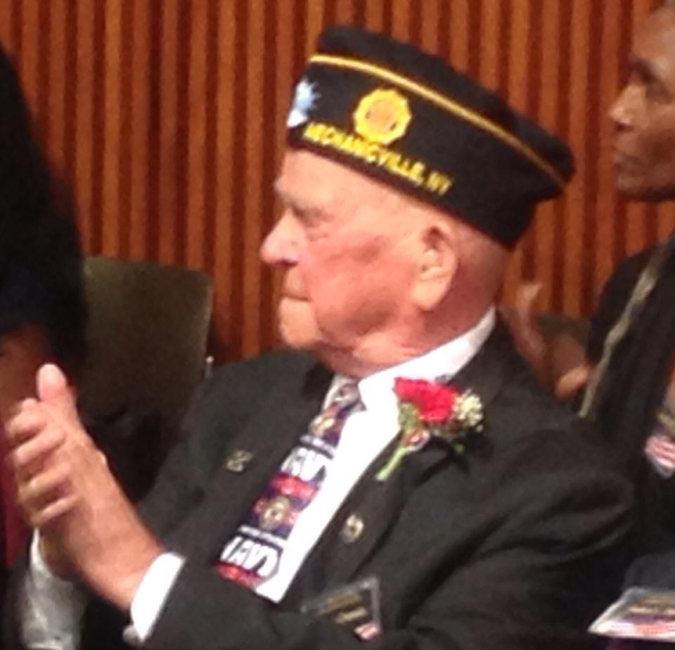 WW II Navy vet Stephen Dennis, 93, of Mechanicville inducted into NYS Senate Veteran's Hall of Fame.