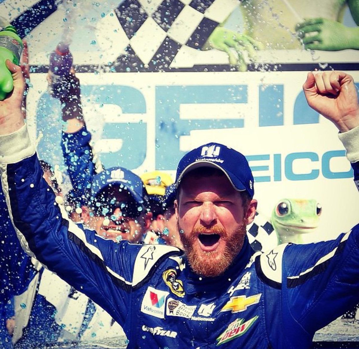 DudePerfect's tweet photo. Dale Jr’s reaction when he found out we’re coming to Charlotte to film with him… http://t.co/V21GTeaZxa