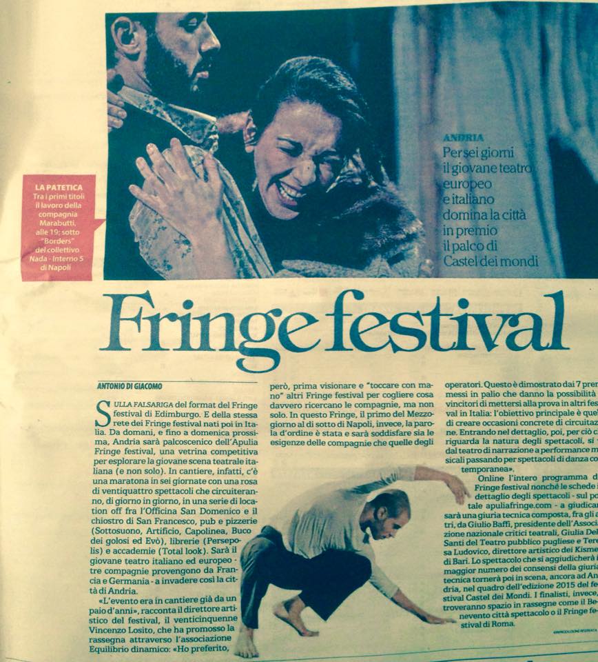 ApuliaFringe's tweet photo. Il #Teatro in luoghi intimi per accogliere al meglio le parole.Spettacoli da non perdere anche stasera! #ApuliaFringe http://t.co/leveRf6hYo