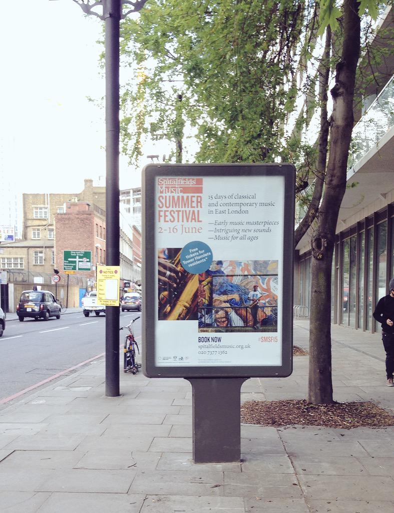 Spitalfields Music @SpitsMusic Summer Festival 2015 #SMSF15
prime poster spot on commercial st
Only two weeks to go!