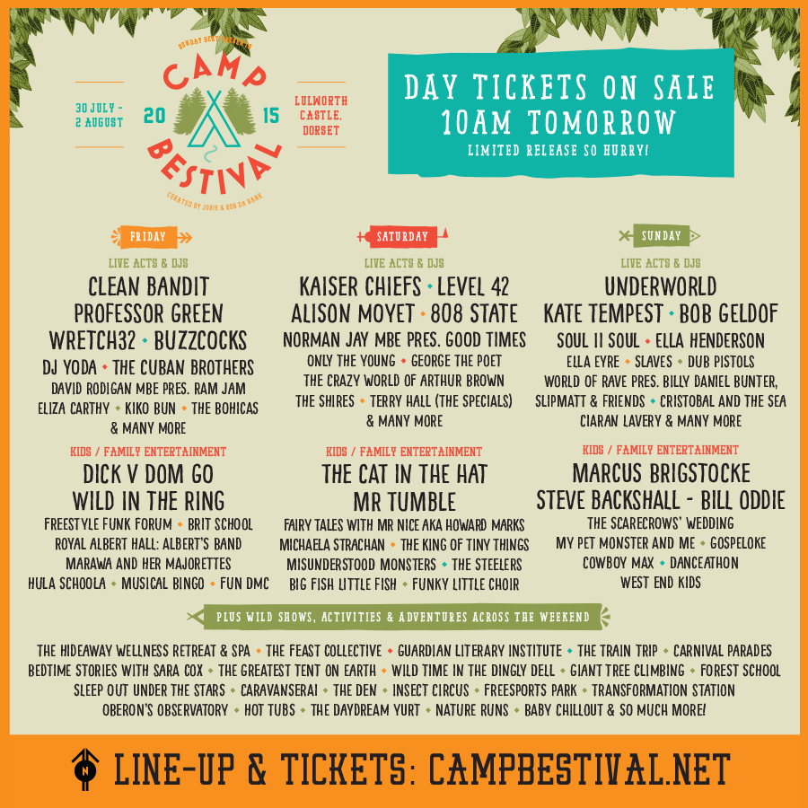 geekisnewchic's tweet photo. Day tickets for @CampBestival go on sale tomorrow. Don't miss out! http://t.co/ZosKCWODO6 http://t.co/nJbH4Fi2gV