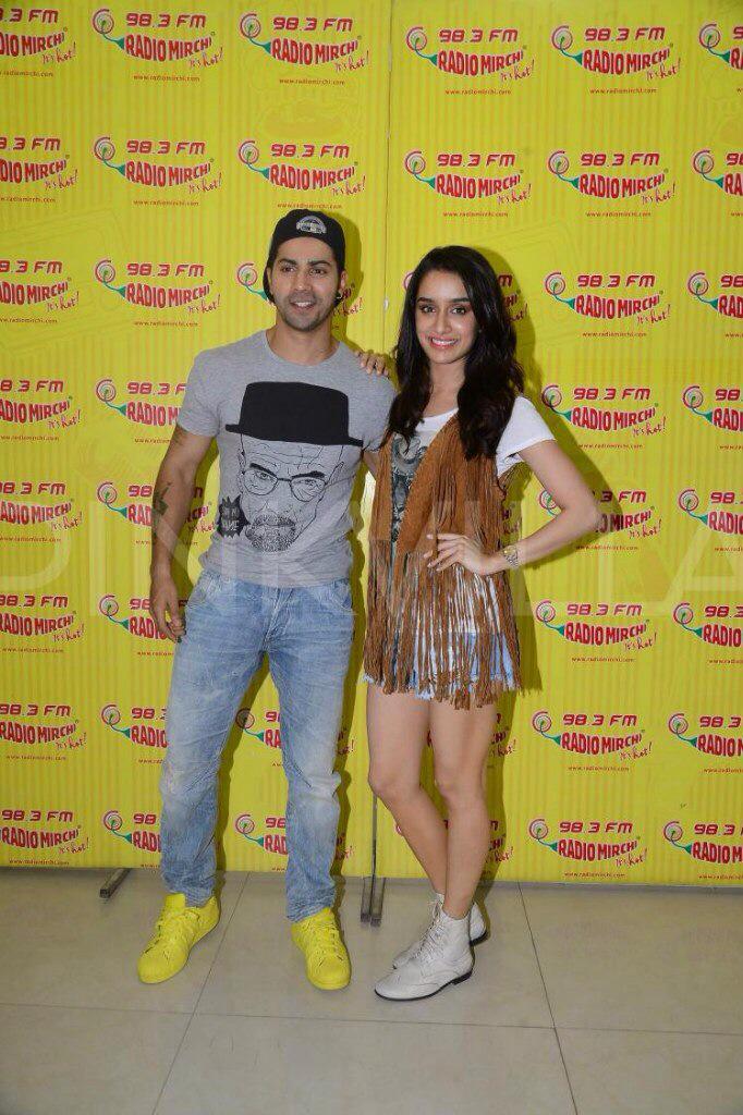 VarunsTeam's tweet photo. [Pic Set] @Varun_dvn n @ShraddhaKapoor Promotes ABCD 2 At Radio Mirchi (2) http://t.co/o9x5WS0YxW