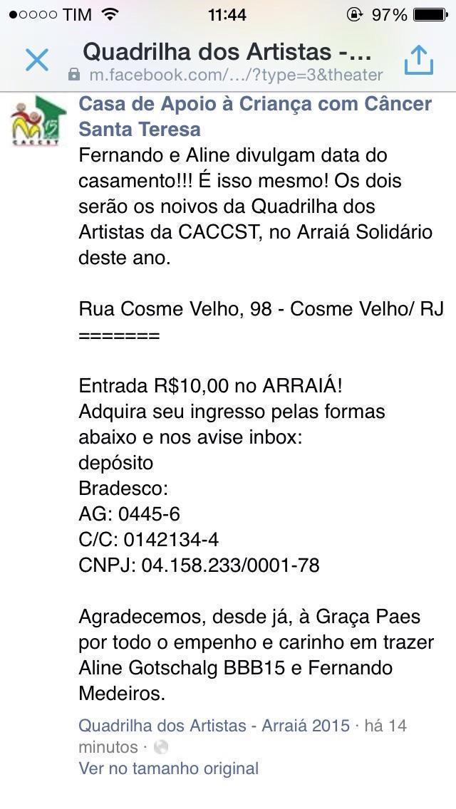 brendhamenezes4's tweet photo. Já foi feito a #FestaNoAp agora vamos doar #CACCST tbm.💸✔💰💳💲 http://t.co/OrRbnyrctn