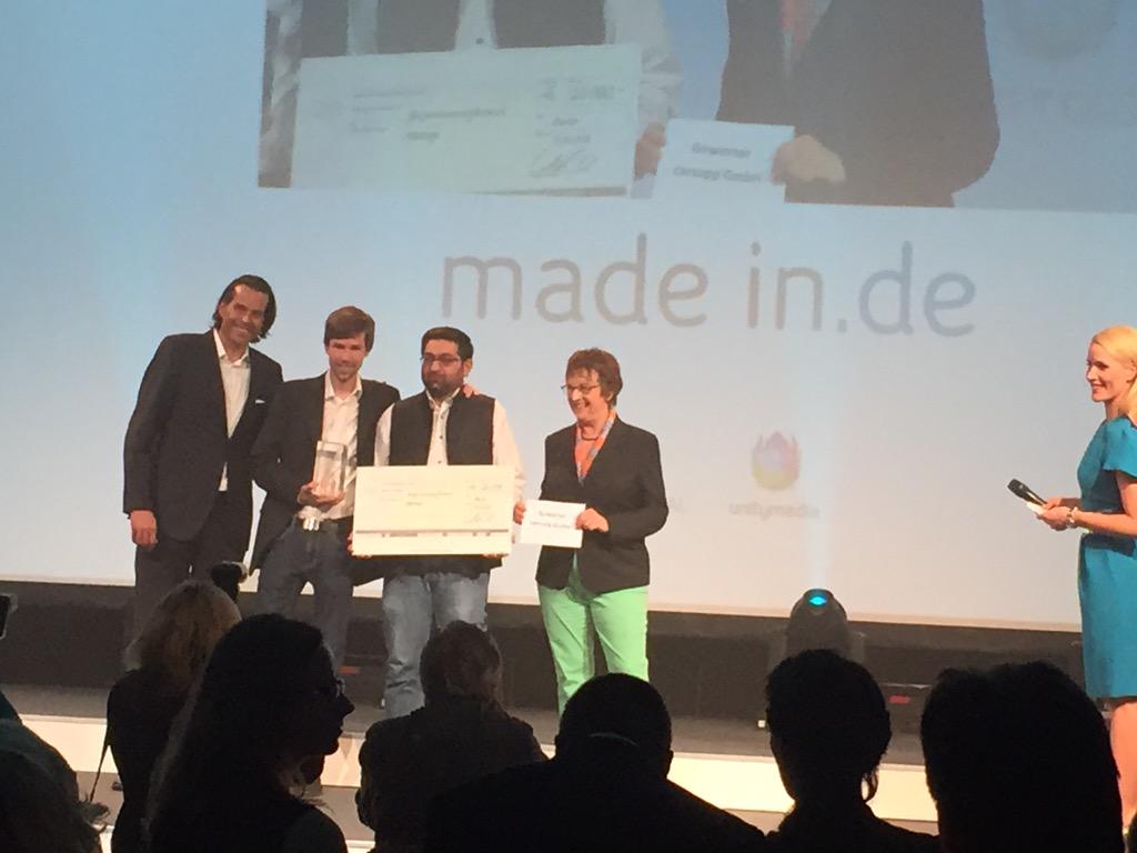 @Unitymedia_PR start-up award goes to <a href="/carzapp/">carzapp</a> b2b solution for a virtual key, any key