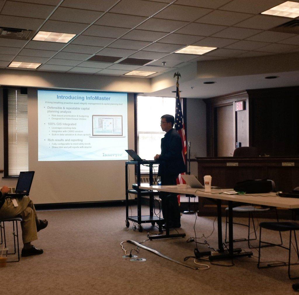 LucityAndrea's tweet photo. @innovyze presents at the @lucityinc #CHIRUG.  They help prioritize &amp; plan sewer and water projects on Lucity assets http://t.co/0JtBQXGOQV