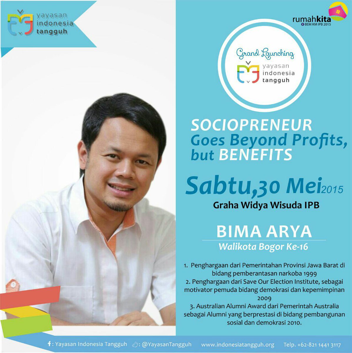 GLaunching_YIT's tweet photo. Kamu! Iya kamu! Jangan sampai lupa boking tiket untuk acara Grand Launching Yayasan Indonesia Tangguh, karena ada >>> http://t.co/8Tu66fwPmc