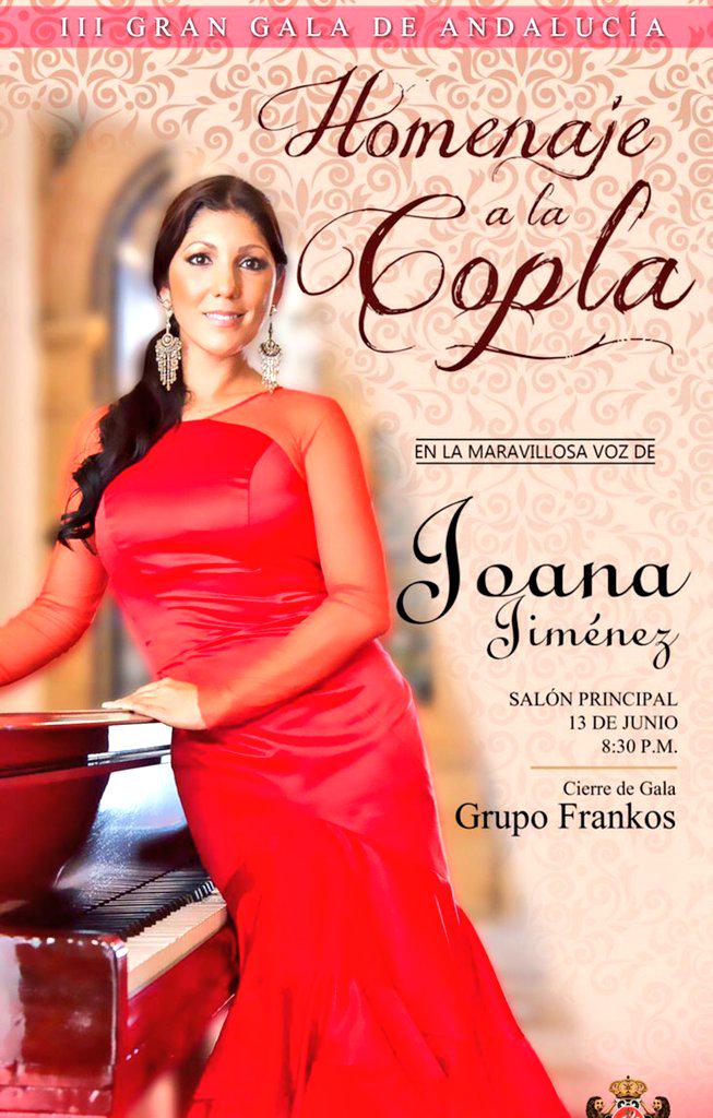 JoanaJimenezWeb's tweet photo. @JoanaJimenez_ estará en Santo Domingo en el Homenaje a la Copla. Un orgullo que ella sea la invitada para el acto.. http://t.co/dMzfPZxoDM