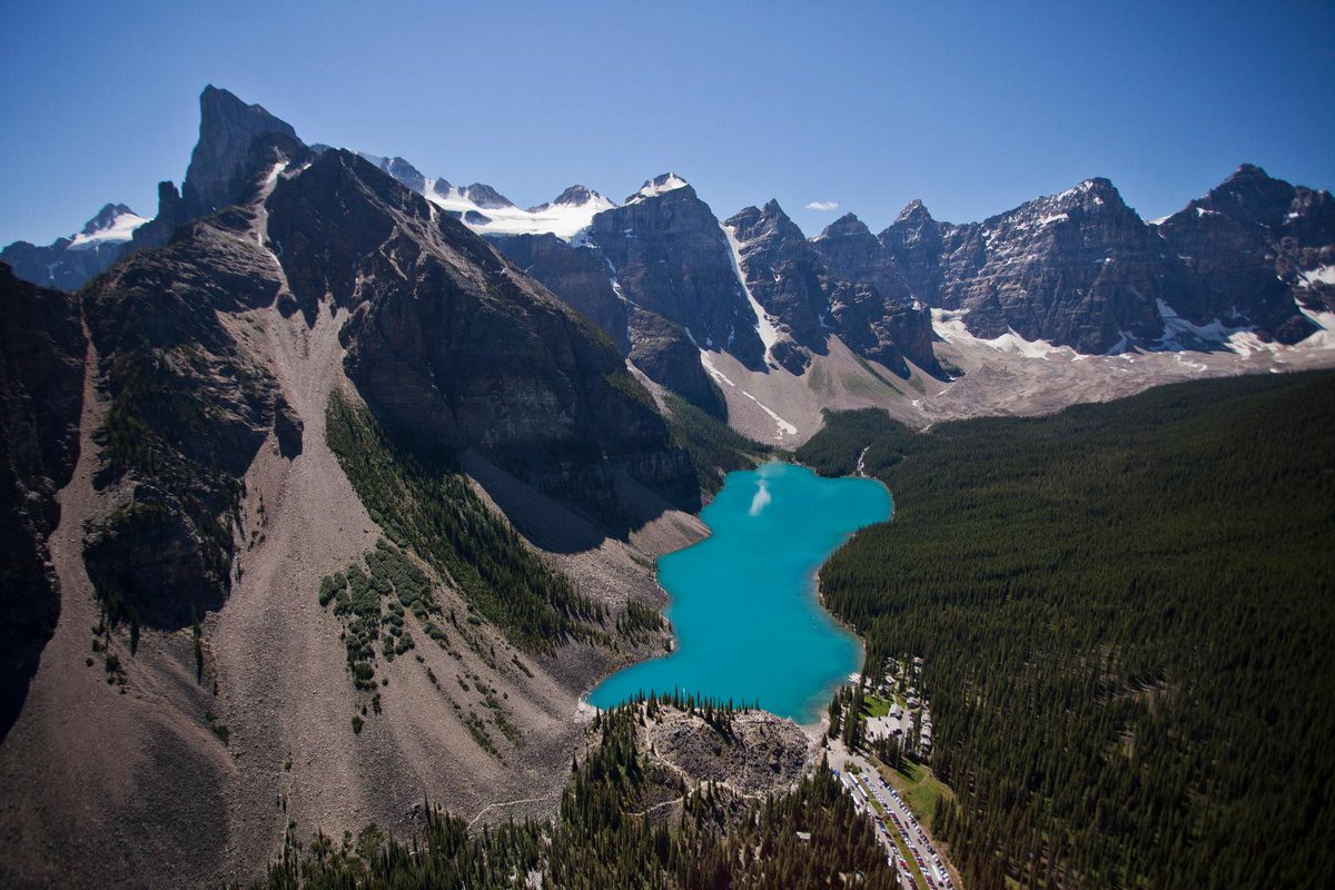 Moraine Lake Road now open! 
Still has some thawing to do to get this summer look. #mybanff