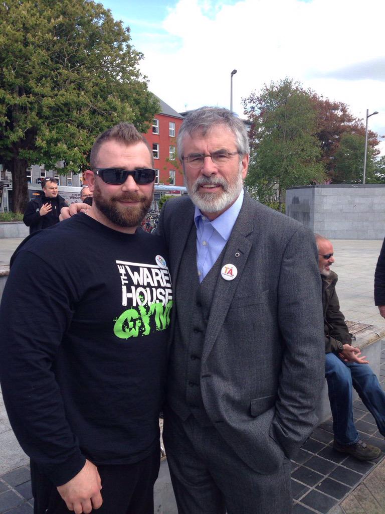 johnthomas32's tweet image. Canvassing for a Yes vote in the Equality Referendum in Galway with none other than party president @GerryAdamsSF