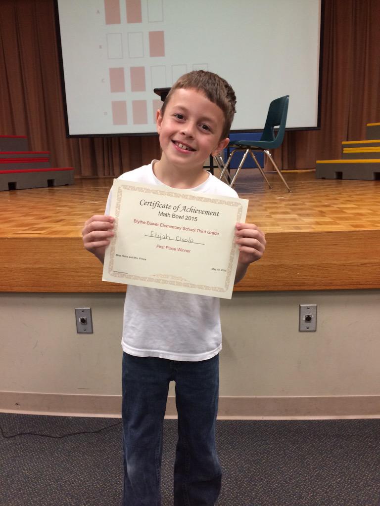 bhicks2220's tweet image. Blythe-Bower third grade Math Bowl winners. #mybabies #mathgeniuses