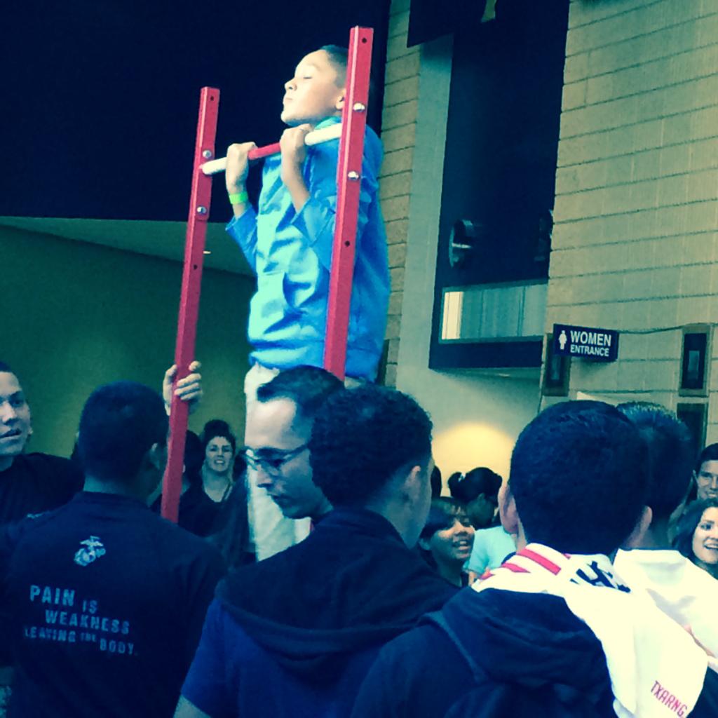 SolisElgendy's tweet photo. Neal - taking the Marine pull up challenge at STEM FIesta #TeamSISD #SernaWolves http://t.co/1qXsMeoIff