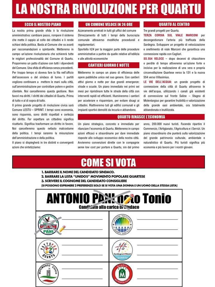 Unidos_Sardegna's tweet photo. SOSTIENI la nostra lista UNIDOS e il candidato #Sindaco della coalizione Quartu Libera #TONIOPANISINDACO #QUARTU2015 http://t.co/wpsGGDEOu4