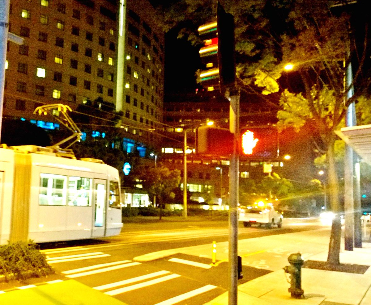 TheStreetcar's tweet photo. Did you see #TheStreetcar on Broadway last night?  Low speed test completed as we continue startup prep http://t.co/RhSdJ8NFNk