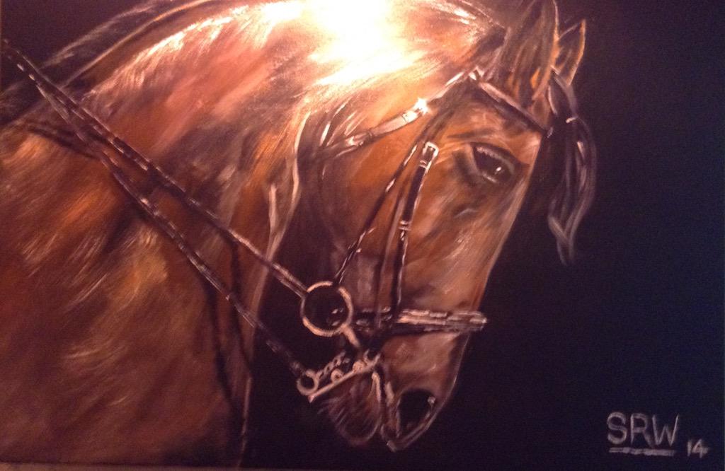 sixbells's tweet photo. Dressage study acrylic on canvas prints available http://t.co/2xwPExV4AQ