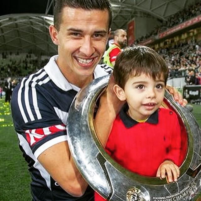 Georgievski brought out his nephew for the trophy celebration Georgievski brought out his nephew for the trophy celebration