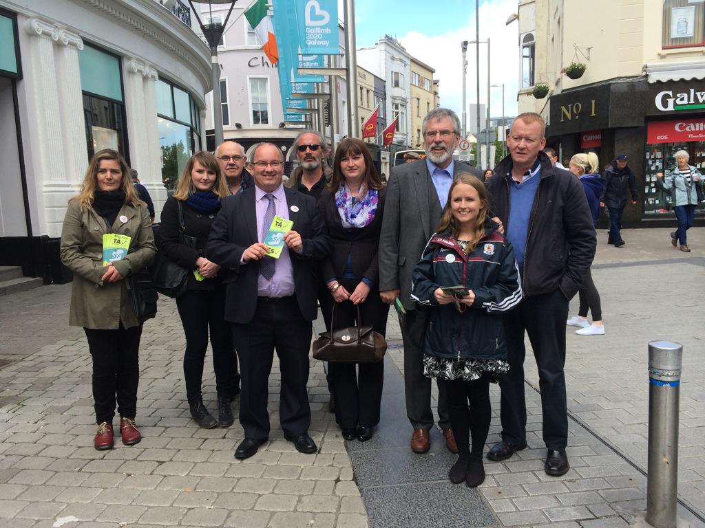 richardgmcauley's tweet image. Following the meeting in Galway University today Gerry Adams and team went canvassing for a Yes Vote on Friday.