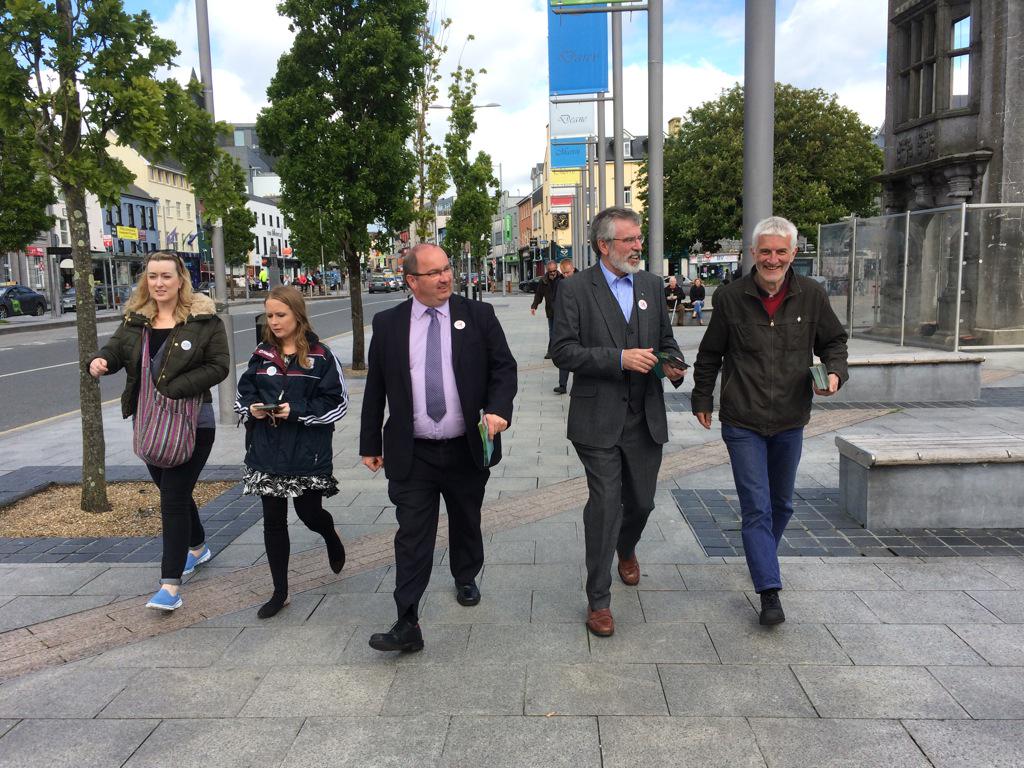 richardgmcauley's tweet image. Following the meeting in Galway University today Gerry Adams and team went canvassing for a Yes Vote on Friday.