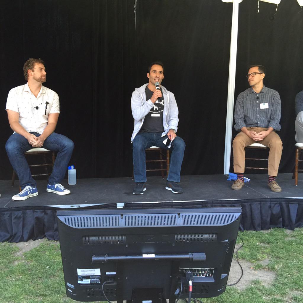techzulu's tweet photo. State of marketplaces Mod by @aaronwh of @DogVacay. Panel @Dropoff @BloomNation @PanjoMarket @Twenty20app #MuckerCon http://t.co/BKpSskaNEq