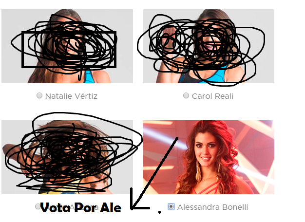 Voten por <a href="/bonelli_ale/">Alessandra Bonelli</a>  !! Apoyen AlesLoves♥☺ , Apoyen para que se quede ! ---->americatv.com.pe/esto-es-guerra…
jessica☺♥