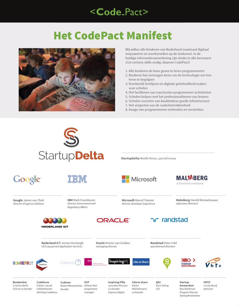 CodePactNL's tweet photo. Donderdag lanceert @NeelieKroesEU op het Onderwijsfestival van @Like_To_Share #CodePact: elk kind digitaal vaardig! http://t.co/9G8l4M6V42
