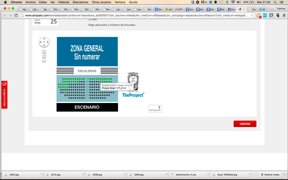 PictusApp's tweet photo. @atrapalo chicos al comprar las entradas para Abel Pintos en bcn... los gastos de gestion son de más de 100€ mirarlo! http://t.co/GYJBGEhM3W