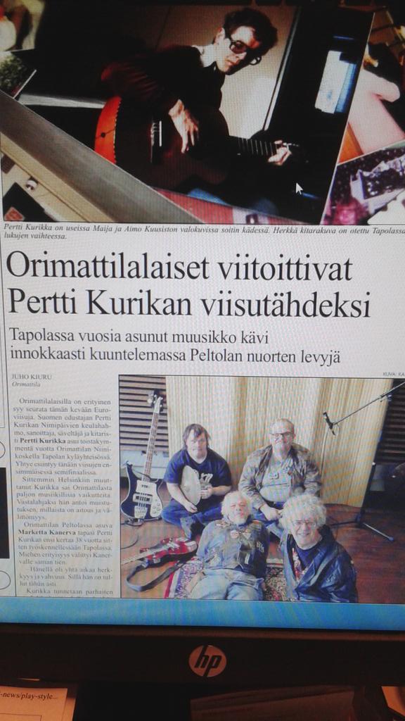 Orpopojan matka Orimattilasta Euroopan estradeille. Komea juttu Pertti Kurikasta tänään OS:ssa. #PKN #Eurovision