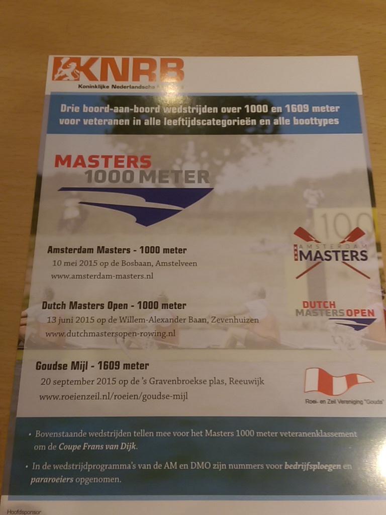 20 september Goudse mijl 2015, tevens onderdeel van de Masters.