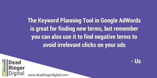 DeadRingerGib's tweet photo. Use Google's keyword tool to get negative keywords as well as positives #ppc #adwords http://t.co/FJmJV25e1y