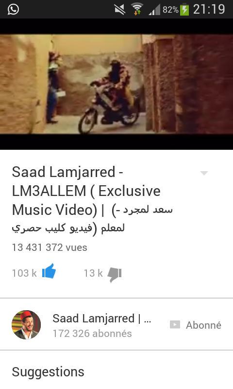 اغنية #لمعلم حطمت الارقام القياسية 😉
مفتخرة بولد بلادي 😍
كنتمنى لك غاع الخير فهاذ دنيا كاملة 😊❤
@Saadlamjarred1