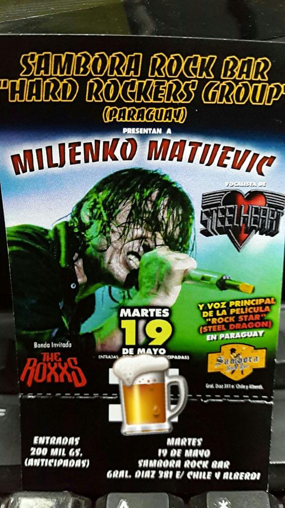 TamiCandia8's tweet photo. TONIGHT @MiljenkoM IN @SamboraRockBar !!!!! #PARAGUAY #ElBarMasRockero #Asuncion http://t.co/TSGEk3q0sX