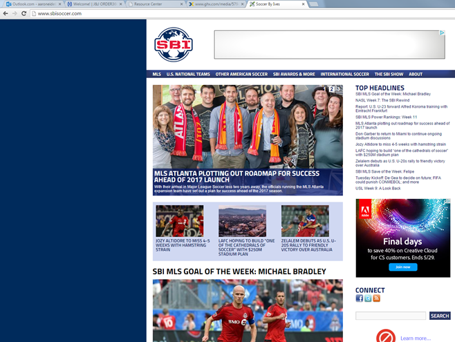 aaron_eide's tweet photo. @CColeSmith, @TLmarketingJRF - nice pic on http://t.co/skYyygV1OR front Page! #MLSATL http://t.co/kpAeDF2vH6