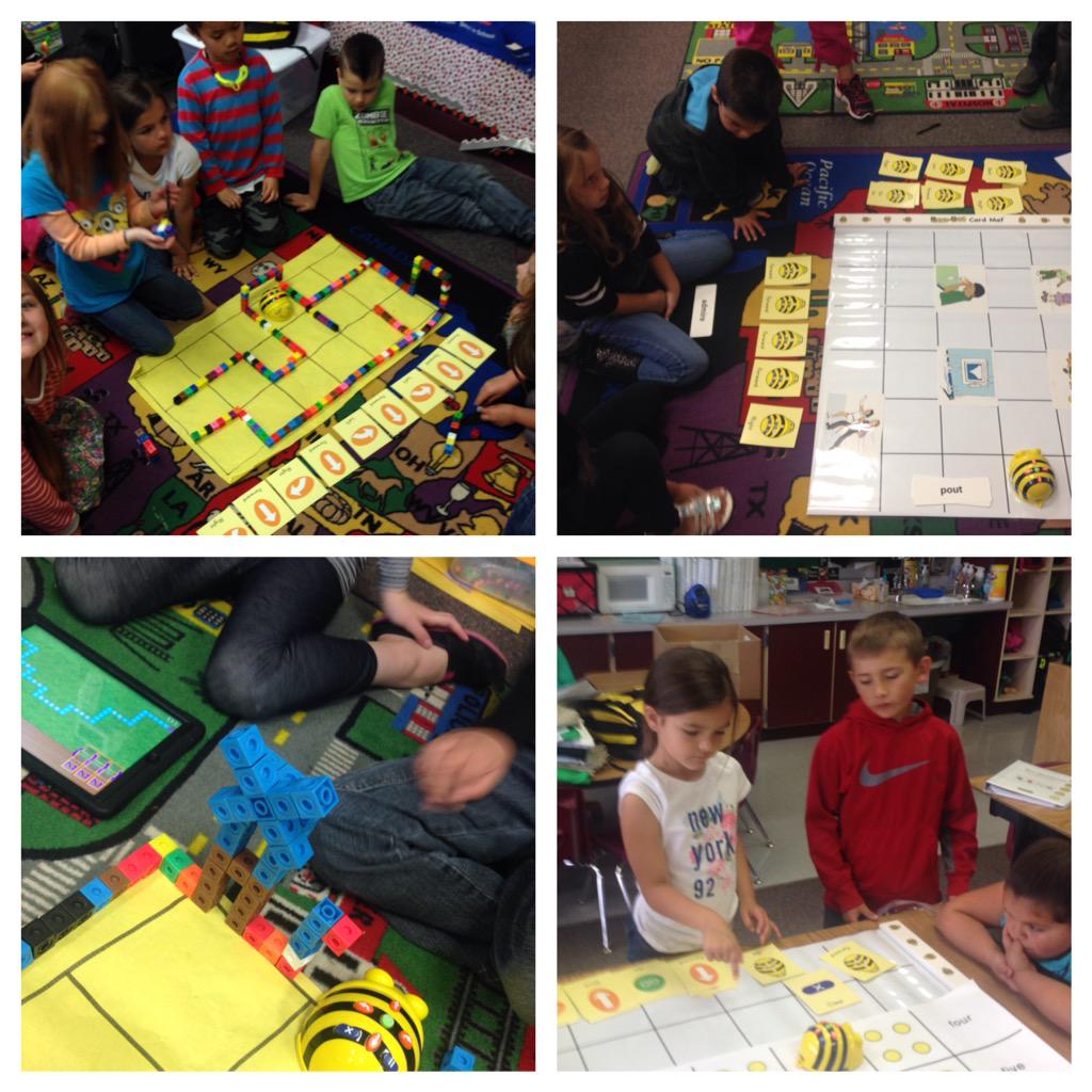 Day 1 coding and problem solving with BeeBots. #BeeBots #KidsCanCode #edtech #raefearing