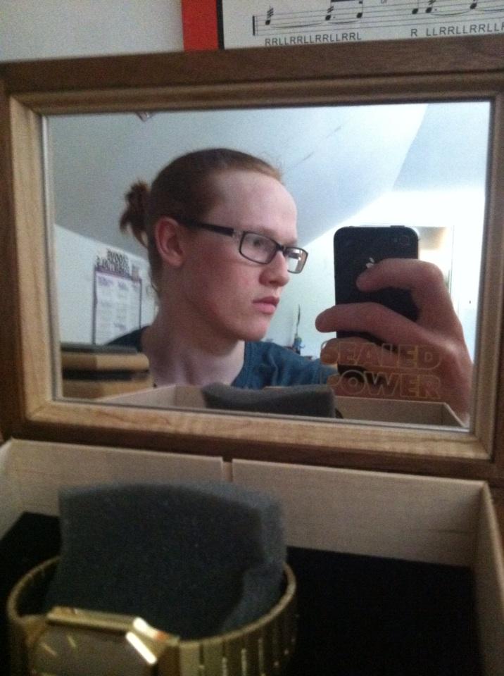 drumbumj's tweet photo. Giving the man bun a go. http://t.co/uZle9iXHLu