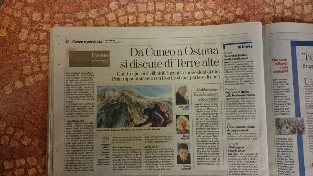 Il futuro della #montagna tra i temi affrontati al FestivaldellaMontagna di Cuneo @Cuneo_LaStampa <a href="/UncemPiemonte/">Uncem Piemonte</a>