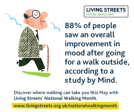 TEWV's tweet photo. #WalkthisMay - Regular physical activity can lower your risk of depression by 30% http://t.co/9ykoO2zvpJ http://t.co/rYMphFWlNv